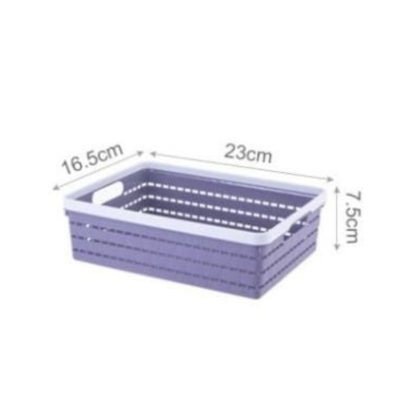 Multi-Purpose Woven Plastic Storage Basket with Handles Organizer Bin for Office, Pantry, and Home thumbnail 3