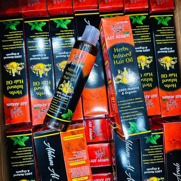 Alif Ahlam Herbs Infused Hair Oil | 100% Natural Organic Oils & Herbs