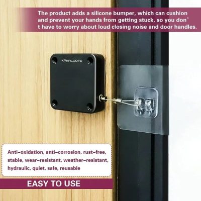 Portable Automatic Door Closer | Punch-Free Installation | Self-Closing Device with Strong Pull Force thumbnail 2