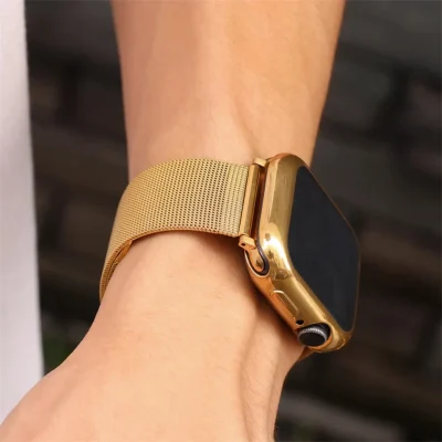 Gold | Apple Watch Milanese Magnetic Loop Strap | Stainless Steel Band  | 42mm / 44mm / 45mm thumbnail 2