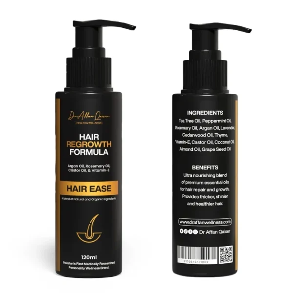 Ease – Natural Hair Regrowth & Nourishment Oil | Strengthens Roots & Reduces Hair Fall (120ml)