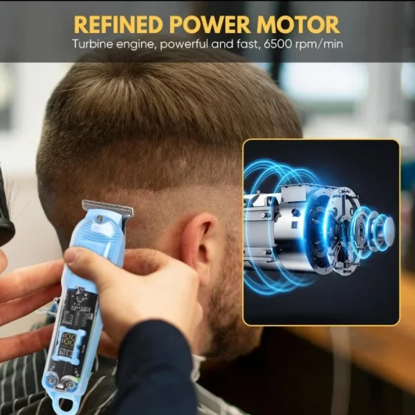 Transparent LCD Electric Hair Trimmer | USB Rechargeable | Professional Grooming