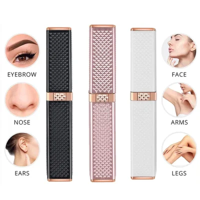 2-in-1 Flawless Facial Hair Remover & Eyebrow Trimmer | USB Rechargeable, Painless & Portable | Black thumbnail 5