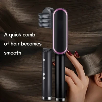 Hair Straightener Brush & Styler | Model 909 | Fast Heating Electric Straightening Comb thumbnail 3
