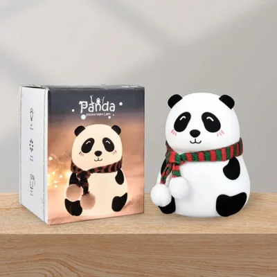 Panda LED Night Lamp | YH-608 Model | Soft Silicone Rechargeable Night Light | 7-Color Touch Control | Kids Bedroom, Nursery & Gift Decor thumbnail 4