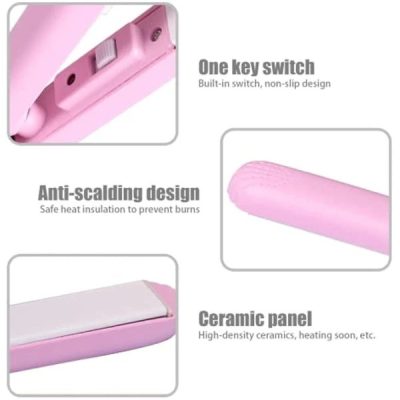 Mini Portable Ceramic Hair Straightener & Curler | Frizz-Free Smooth Hair | Random Color thumbnail 6
